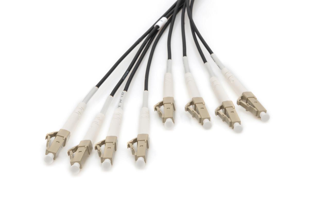 Breakout cable - 8 Fibers OM4 LC/UPC-LC/UPC universal color black 50m