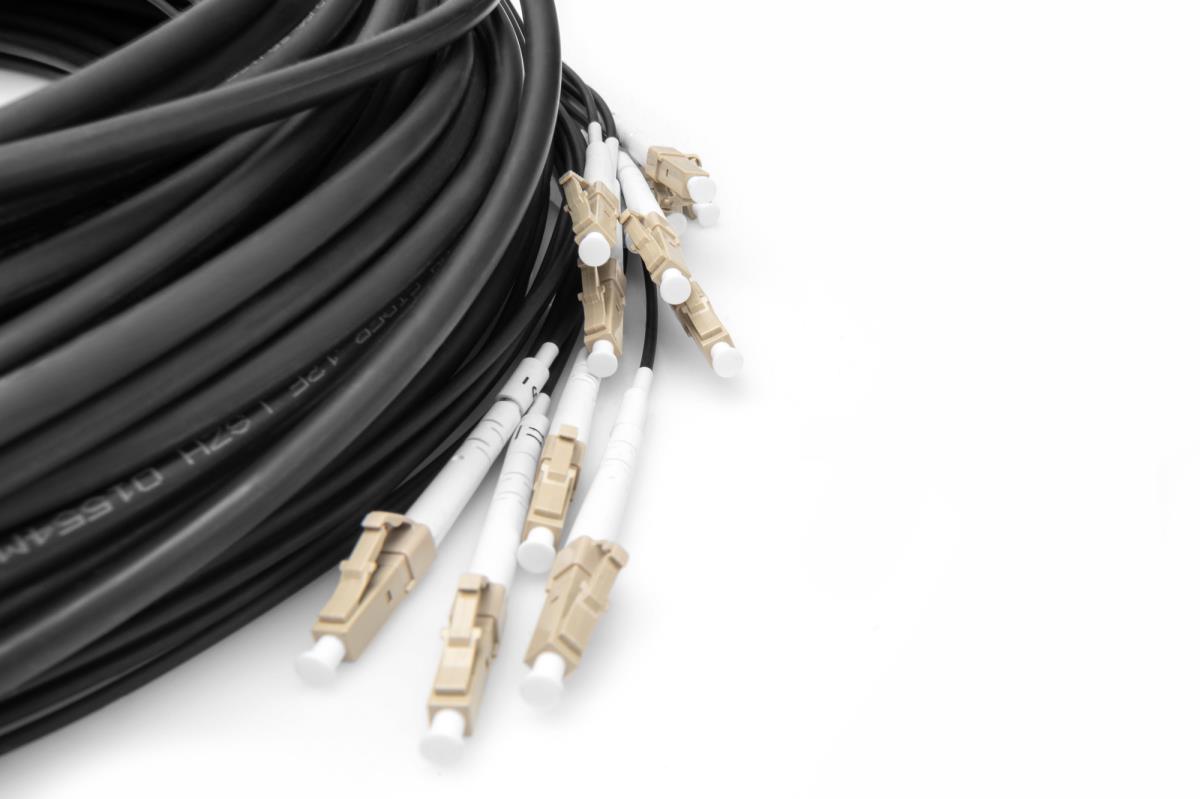 Breakout cable - 12 Fibers OM4 LC/UPC-LC/UPC universal color black 50m