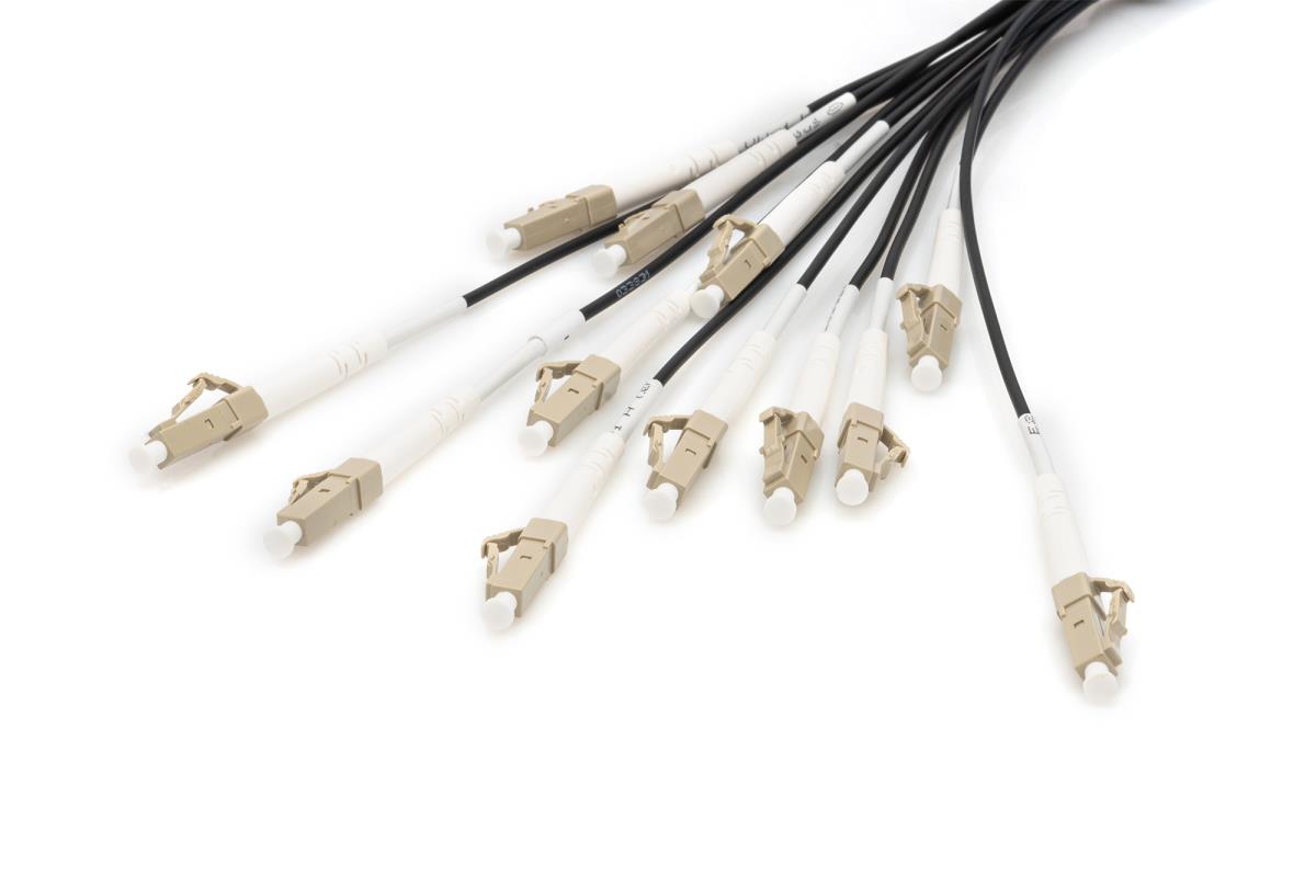 Breakout cable - 12 Fibers OM4 LC/UPC-LC/UPC universal color black 75m