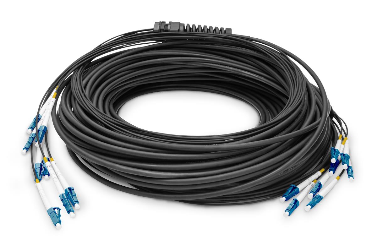 Breakout cable - 8 Fiber SM G.657.A1 LC/UPC-LC/UPC universal Color black 50m