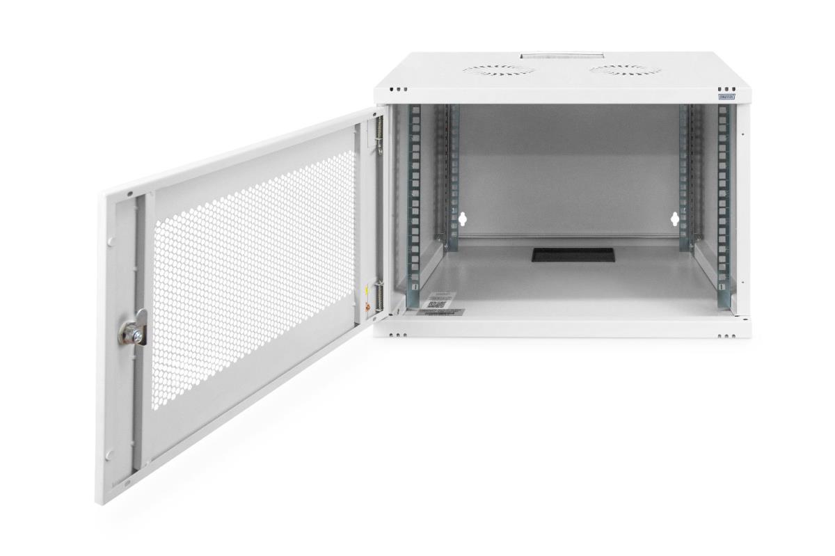 7U wall mounting cabinet SOHO unmounted 370x540x400 mm perforated front door grey
