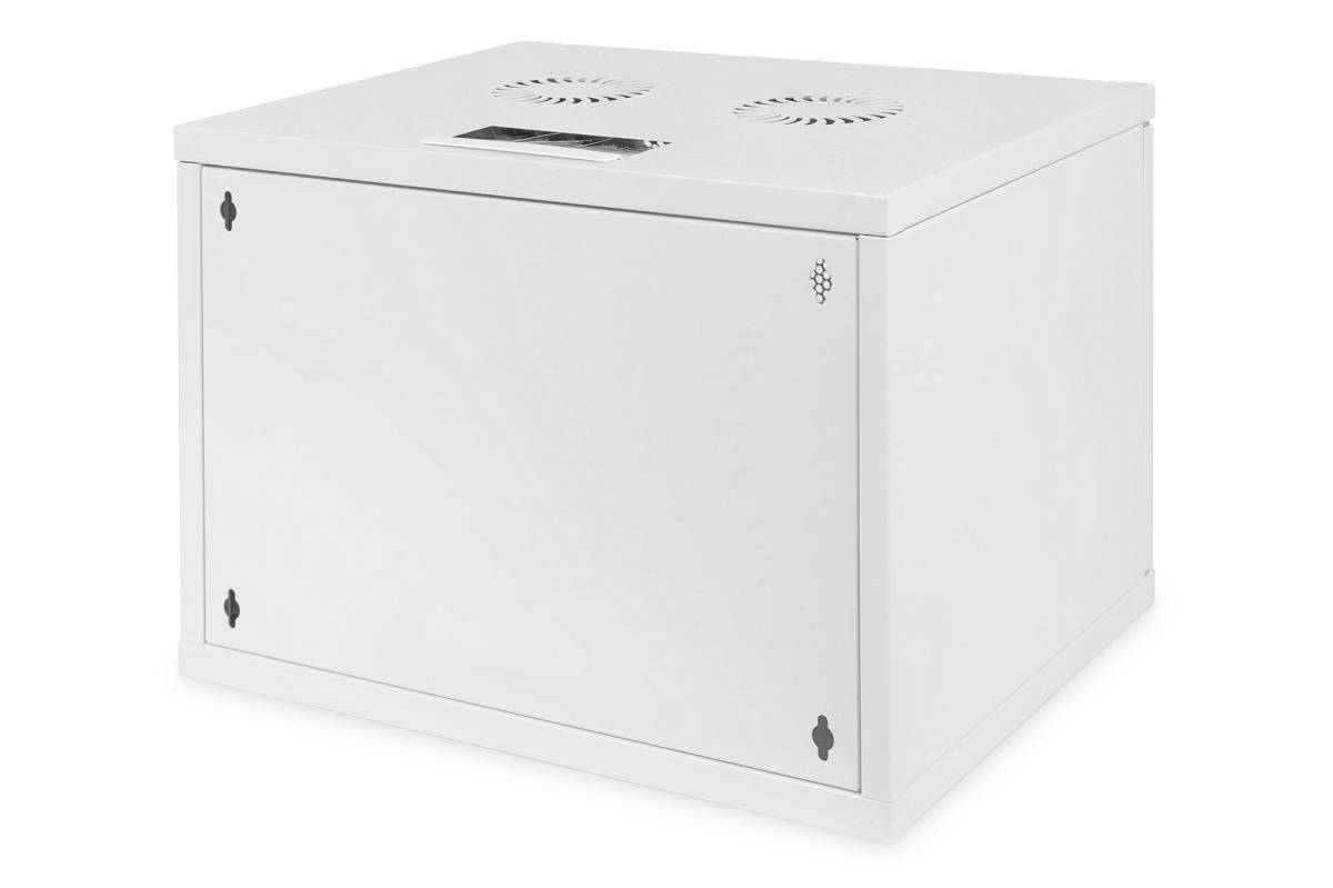 7U wall mounting cabinet SOHO unmounted 370x540x400 mm perforated front door grey
