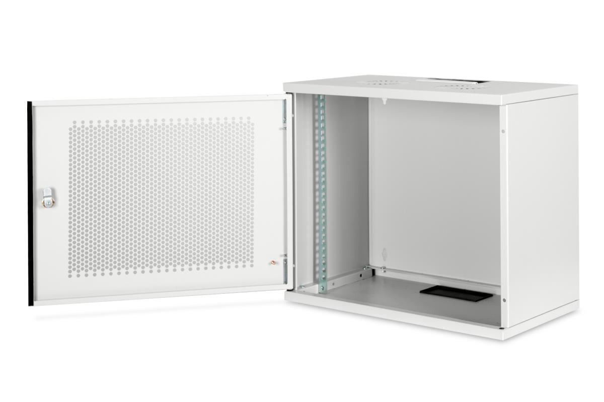 9U wall mounting cabinet - SOHO unmounted 460x540x400 mm perforated front door grey