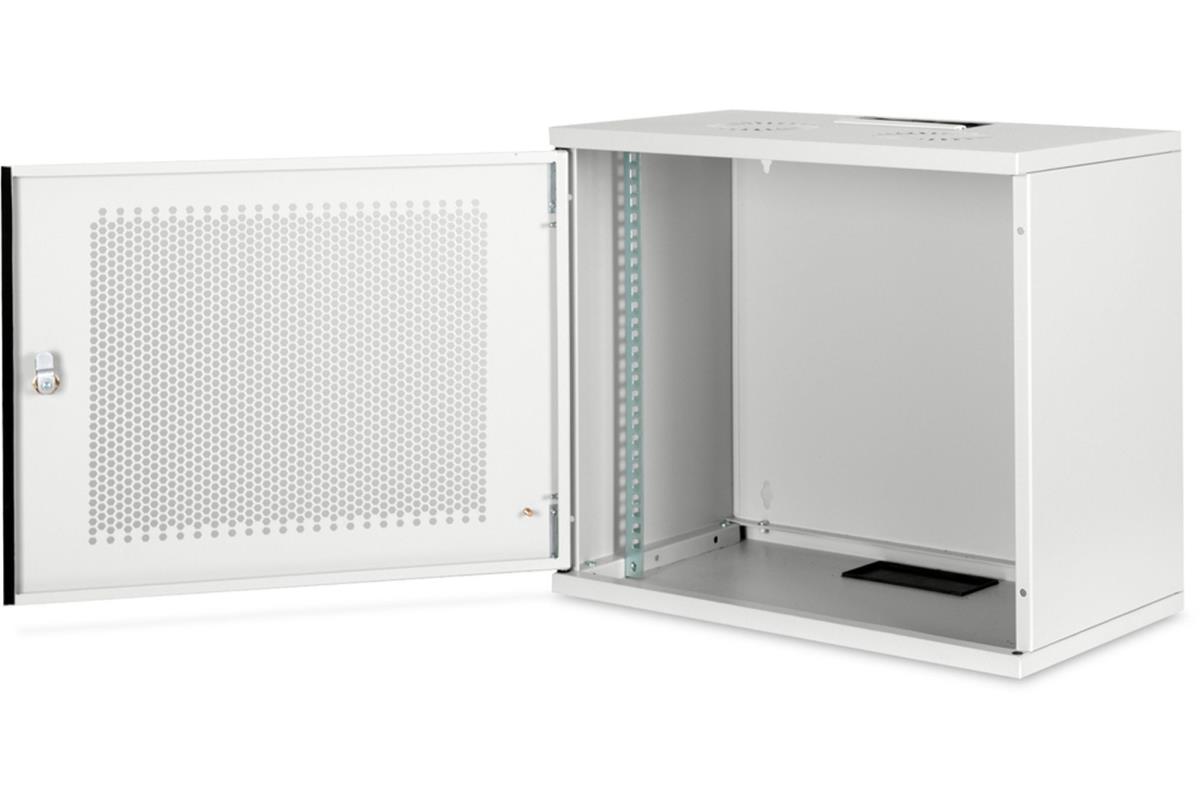 9U wall mounting cabinet - SOHO unmounted 460x540x400 mm perforated front door grey