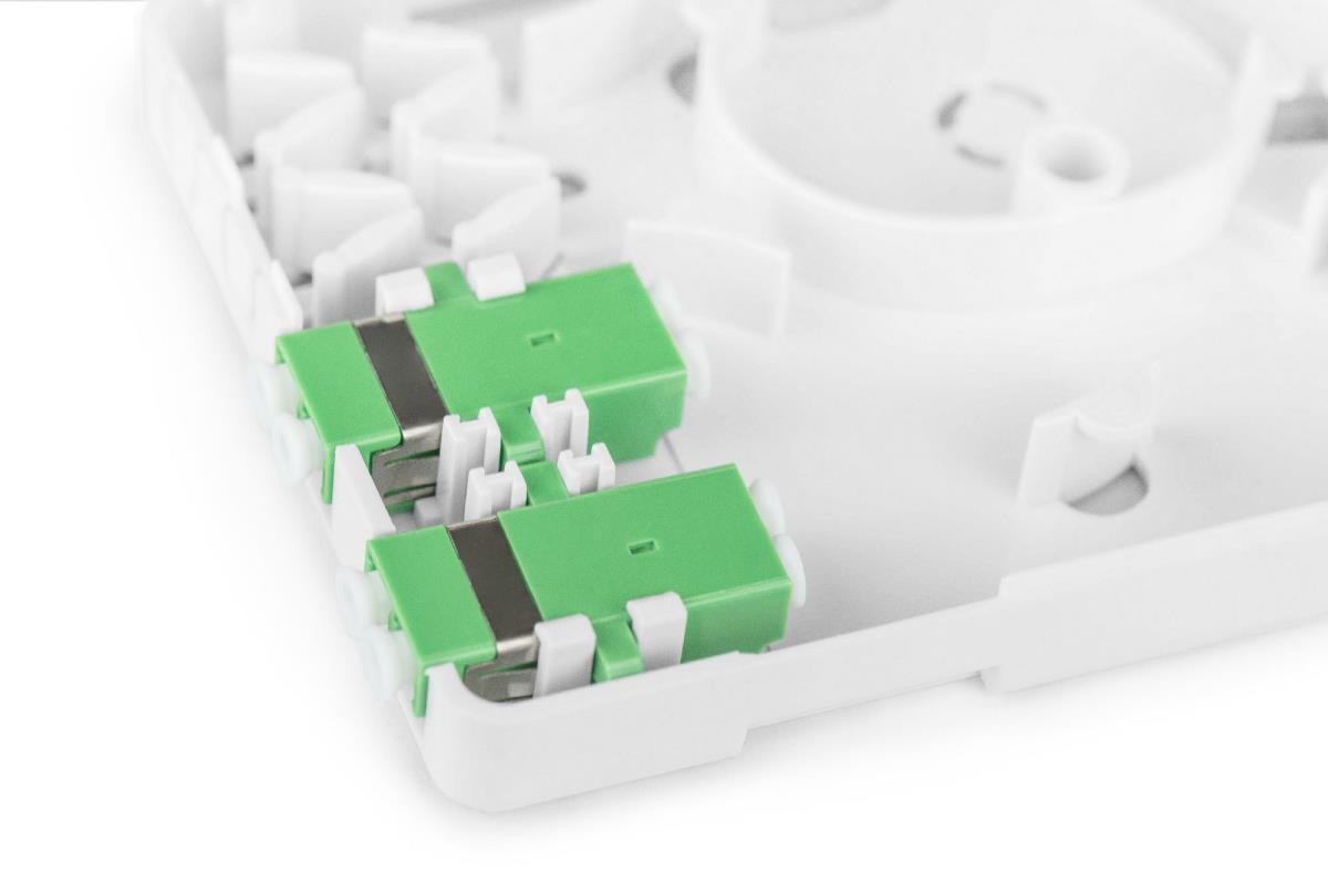 FTTH Enclosure, with 2x LC(APC) DX adapter Surface mount