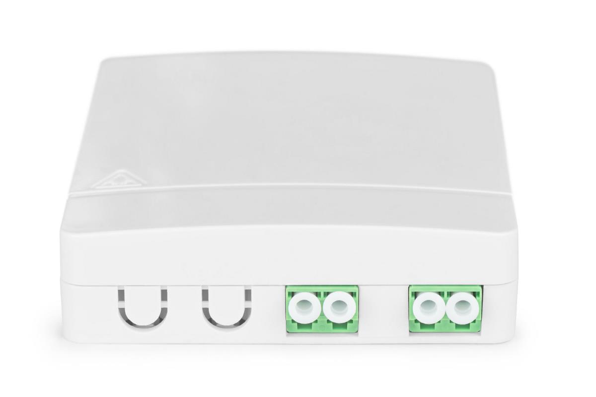 FTTH Enclosure, with 2x LC(APC) DX adapter Surface mount
