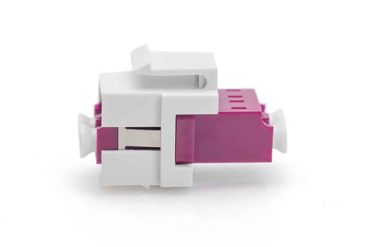 Fiber optic LC/LC duplex coupler, Multimode-OM4, Keystone module