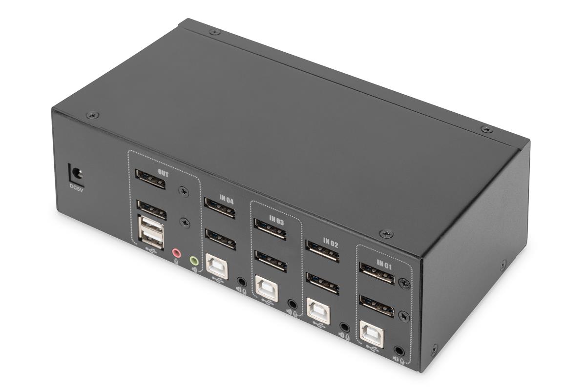KVM Switch - 4 Port, Dual Display, 4K, DisplayPort