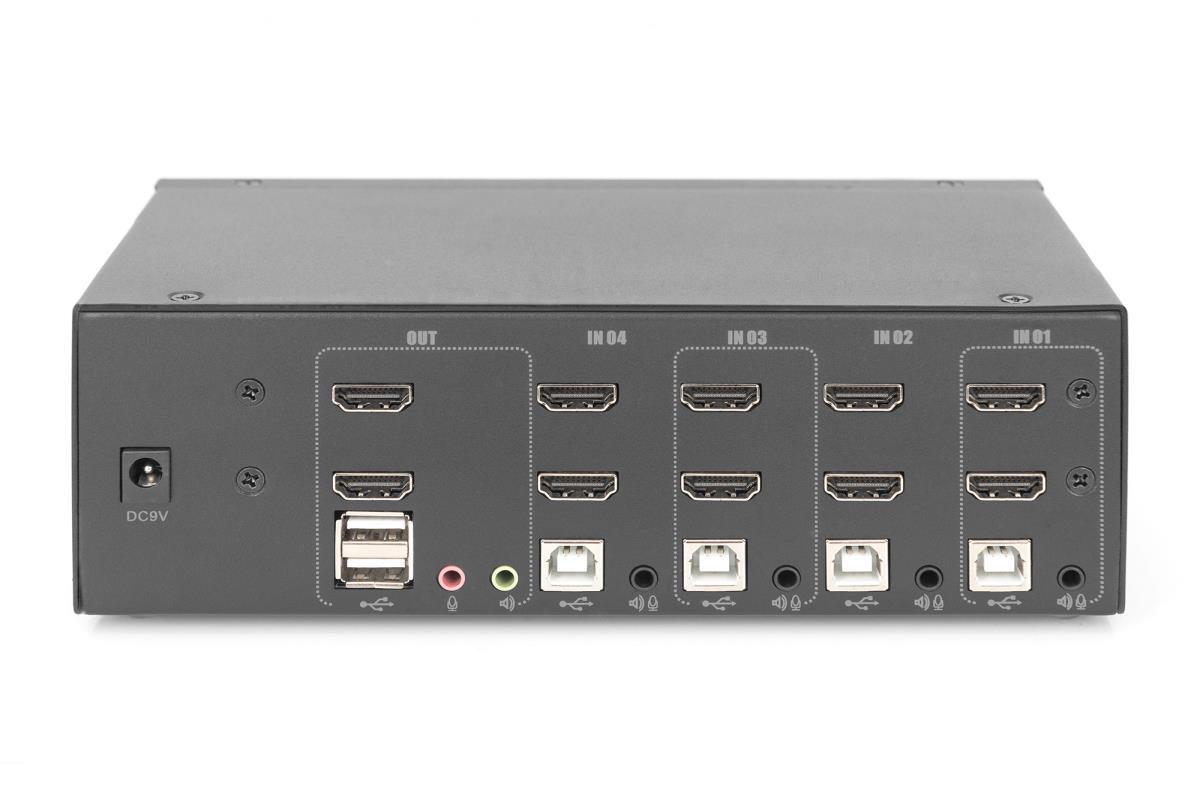 KVM Switch - 4 Port, Dual Display, 4K, HDMI