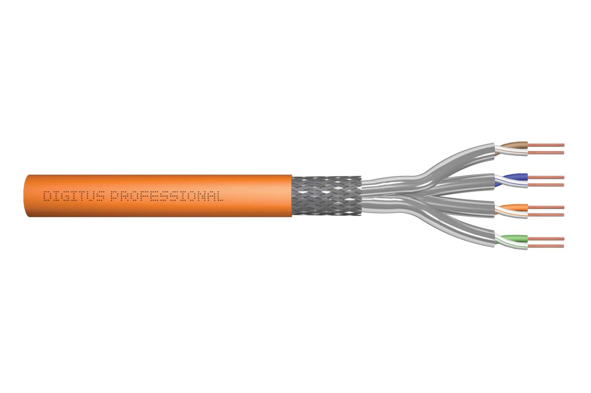 installation cable - CAT 7 - S/FTP - AWG 23/1 simplex - 1000m - yellow