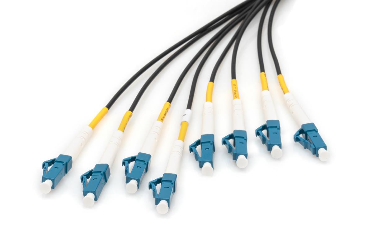 Breakout cable - 8 Fiber SM G.657.A1 LC/UPC-LC/UPC universal black 100m