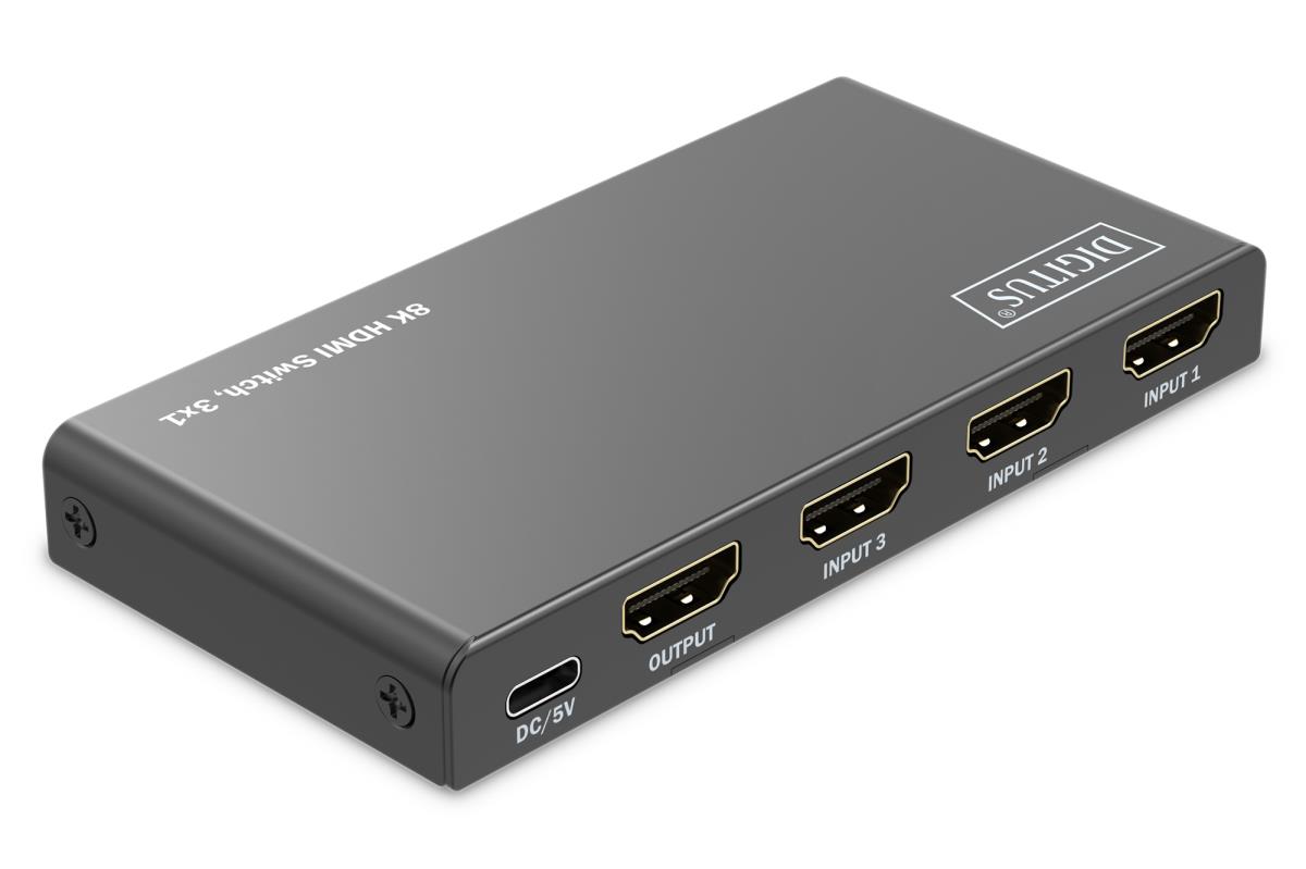 3x1 HDMI Switch. 8K/60Hz (4:4:4). HDR. HDCP 2.3