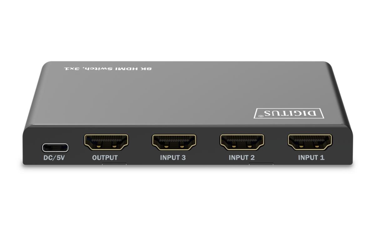 3x1 HDMI Switch. 8K/60Hz (4:4:4). HDR. HDCP 2.3