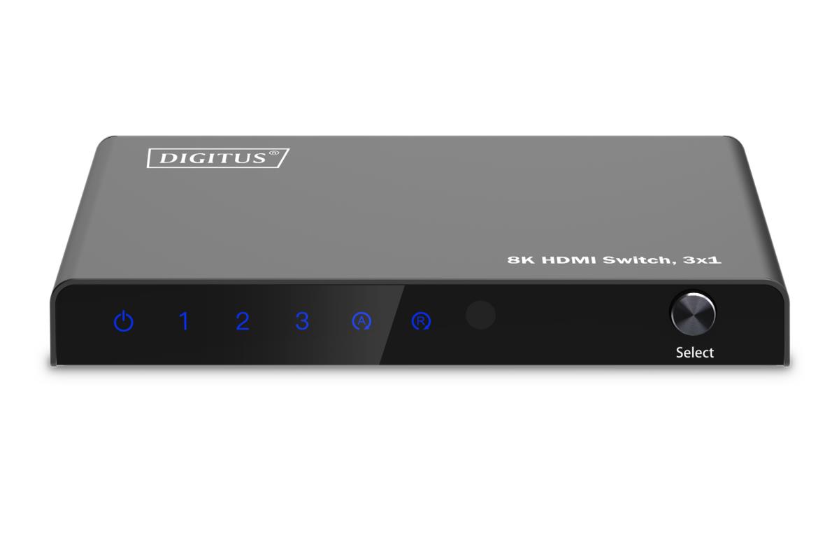 3x1 HDMI Switch. 8K/60Hz (4:4:4). HDR. HDCP 2.3