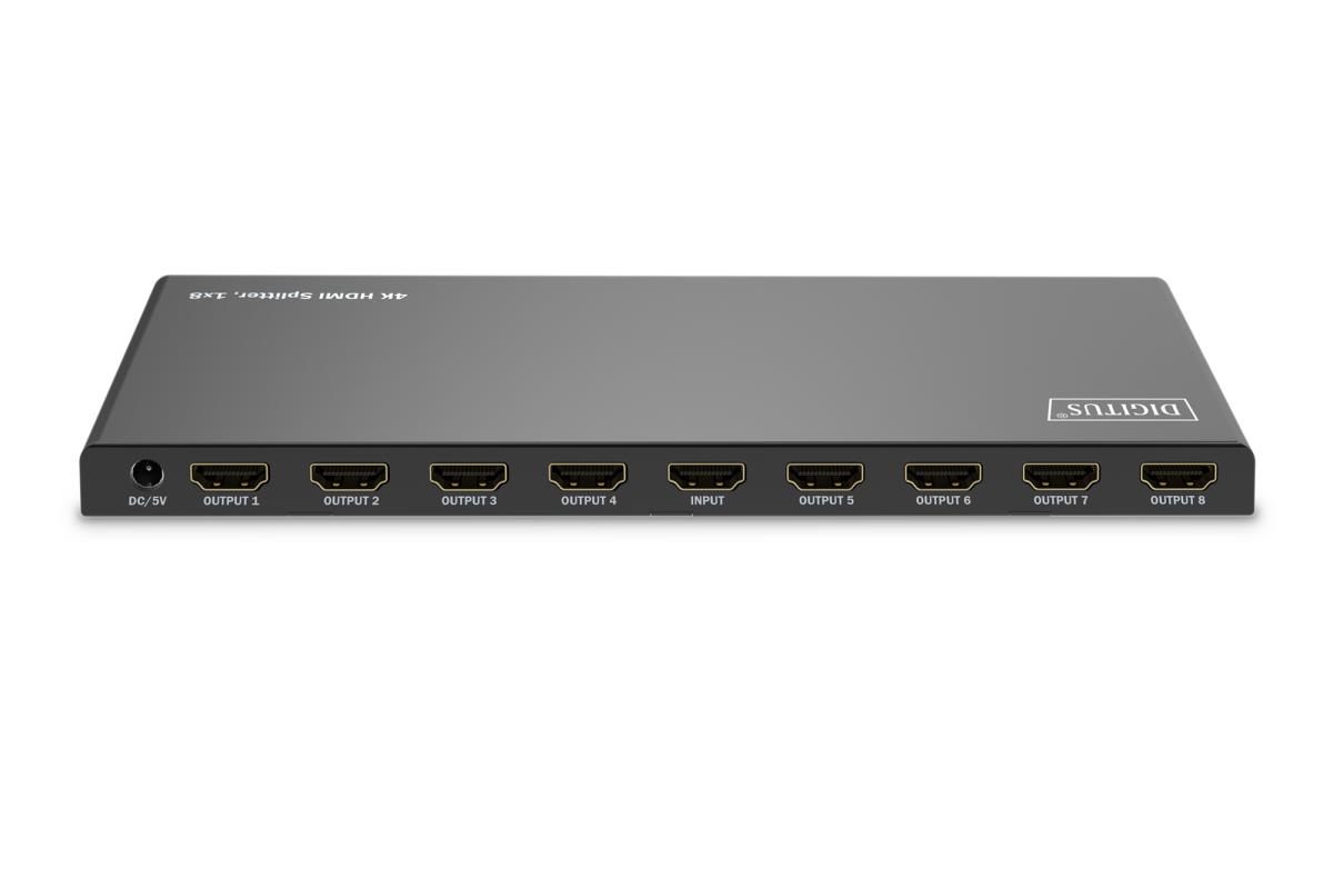 1x8 HDMI Splitter. 4K/60Hz HDCP 2.3. EDID Control