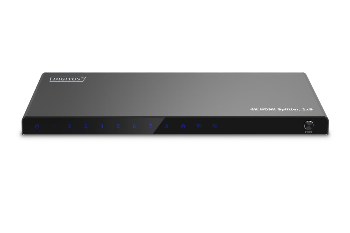 1x8 HDMI Splitter. 4K/60Hz HDCP 2.3. EDID Control