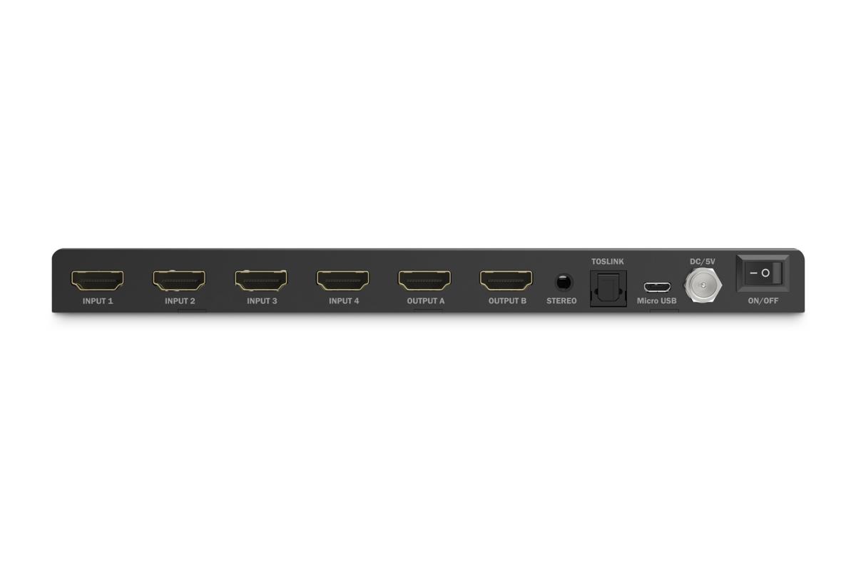 4x2 HDMI Matrix / Multi-Viewer. 4K/30Hz SPDIF. Stereo. RS232