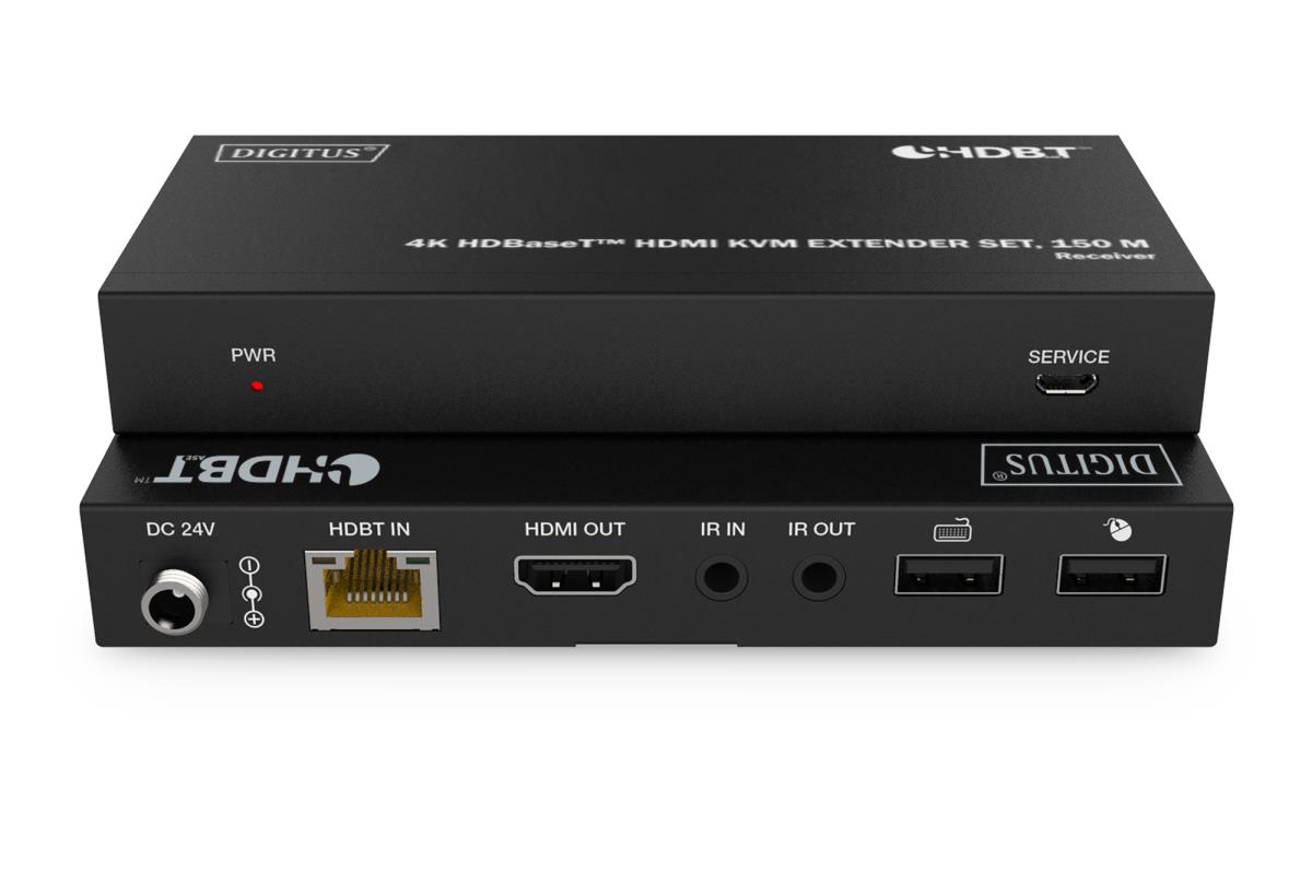 HDBaseT KVM Extender Set - 150m 4K/60Hz USB 1.1 PoC IR black