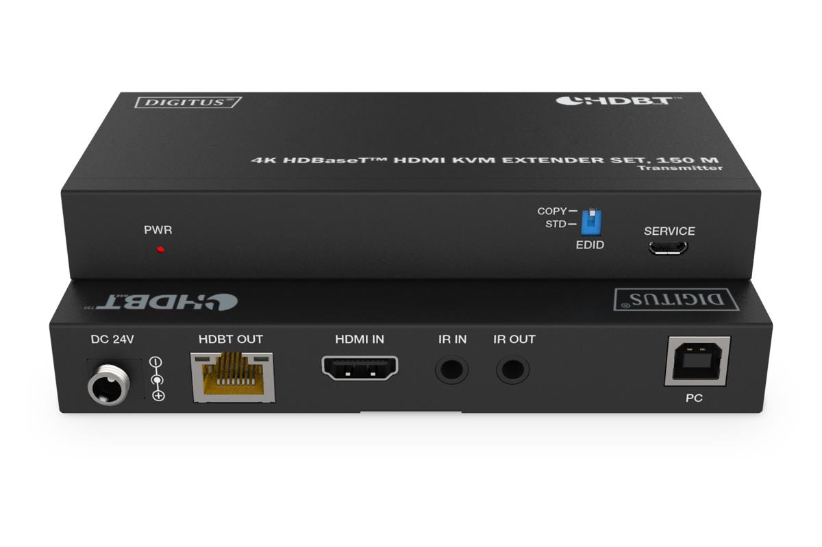 HDBaseT KVM Extender Set - 150m 4K/60Hz USB 1.1 PoC IR black