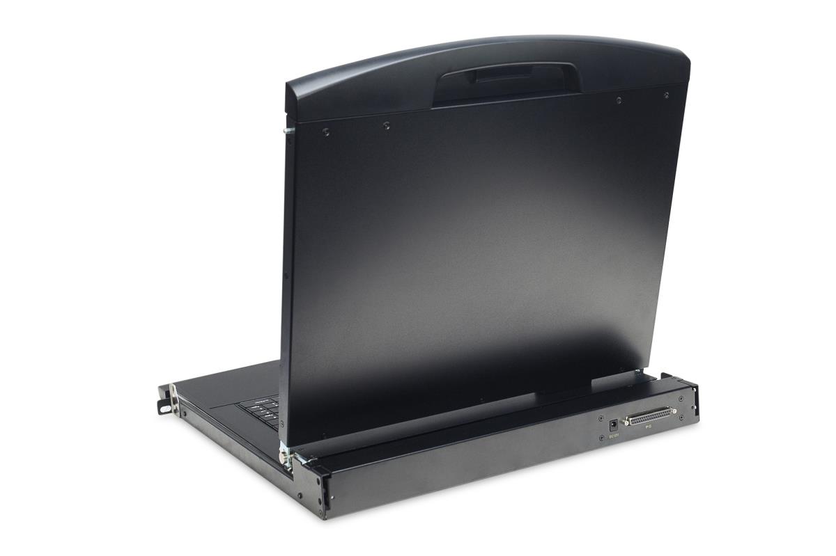 Modularized HD LCD TFT console with 1 port KVM. RAL 9005 black - CH keyboard