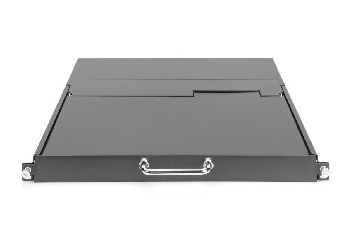 Modularized HD LCD TFT console,8 Port VGA with 8 port VGA KVM, RAL 9005 black - TR keyboard