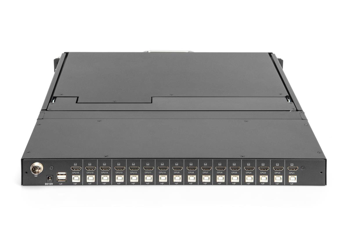 Modular Console with 17in TFT 48.3cm 8Port KVM Touch 8 x HDMI. HD Resolution - CH Keyboard