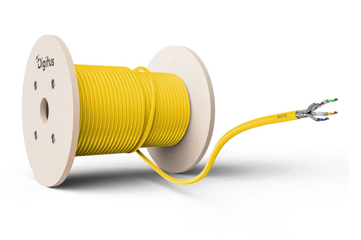 installation cable - Cat 7a - S/FTP - AWG 22/1 simplex - 1000m - Yellow - Cca