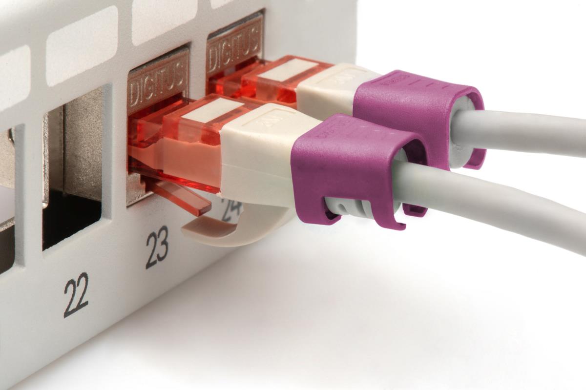 Color clIPS for RJ45 plugs 100 pcs Magenta