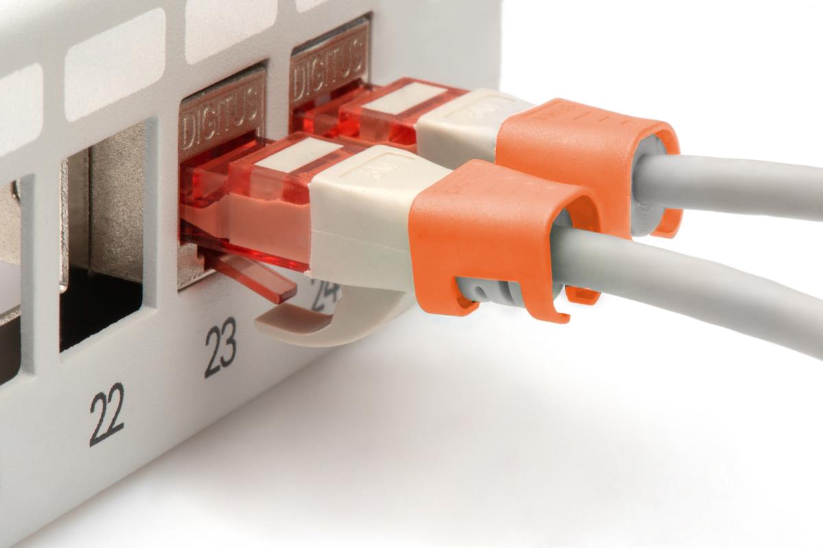 Color clIPS for RJ45 plugs 100 pcs orange