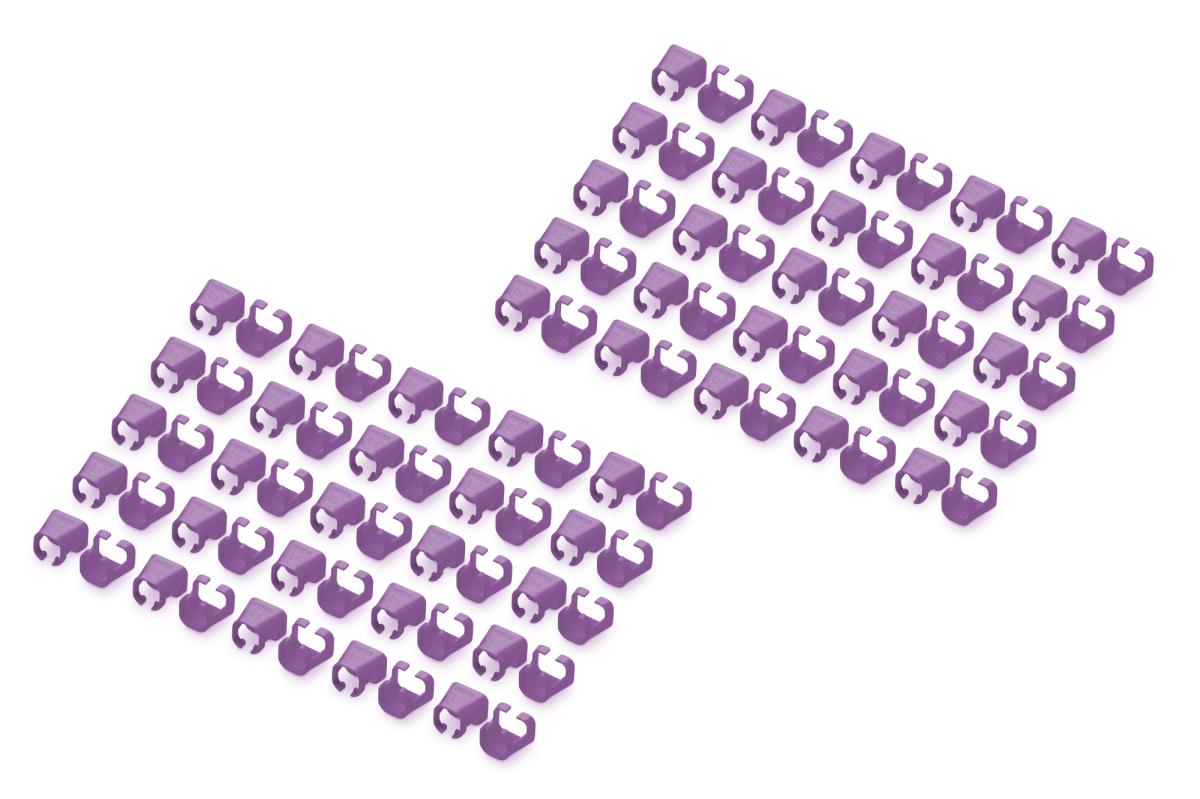 Color clIPS for RJ45 plugs 100 pcs Purple