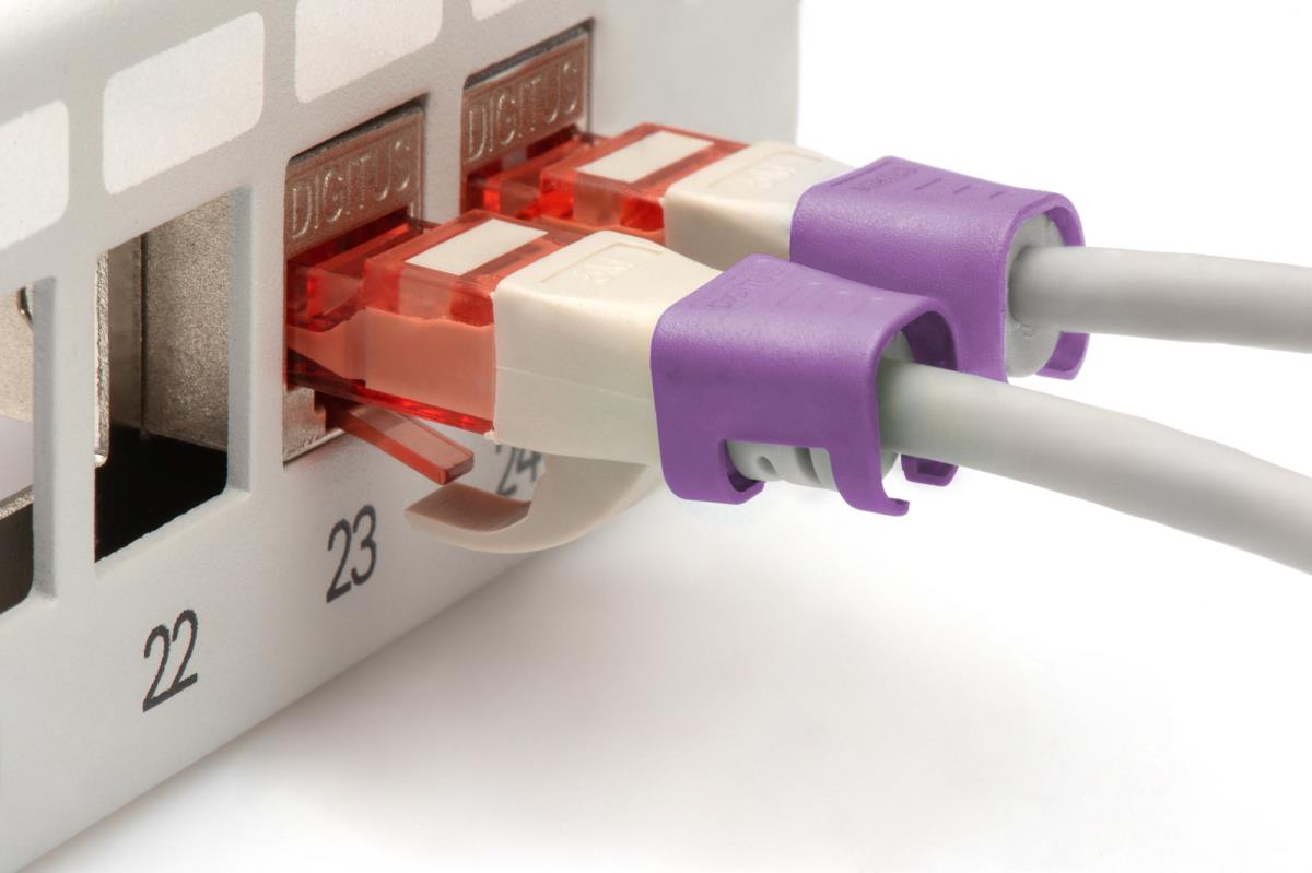 Color clIPS for RJ45 plugs 100 pcs Purple