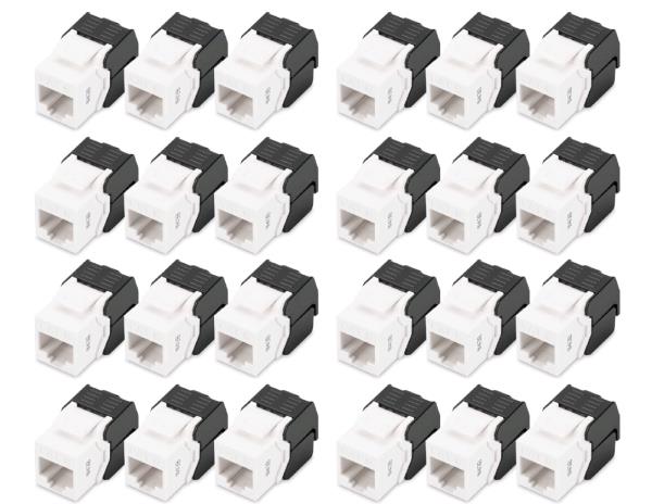 CAT6 Keystone Jack unshielded tool free connection 24 pcs set