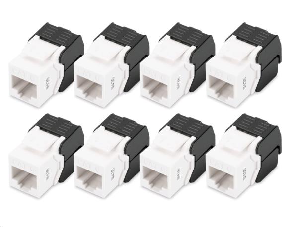 CAT6 Keystone Jack unshielded RJ45 to LSA tool free connection incl. cable tie 8 pcs