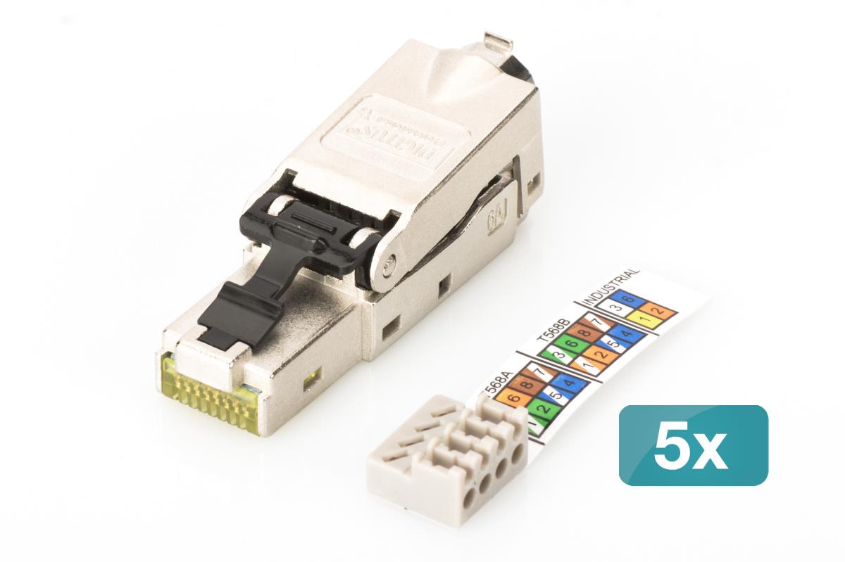 CAT6a Field Termination Plug - STP, dust cap, TIA 568-A,B,Profinet, 5 pcs.