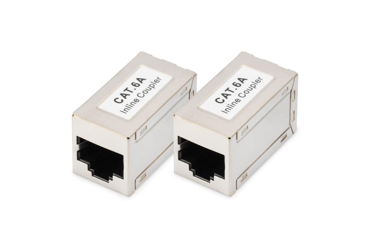 CAT6A modular coupler, full shielded RJ45 to RJ45 - 2 pcs