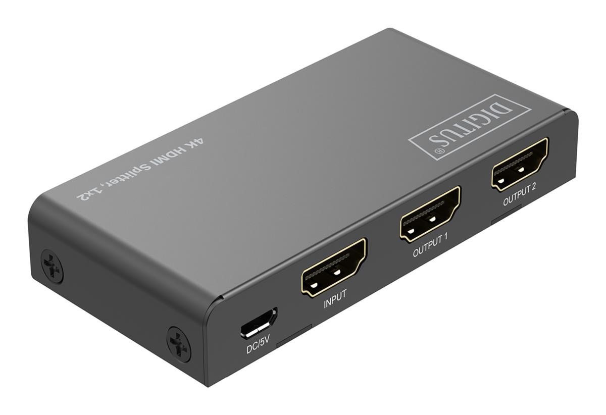 1x2 HDMI Splitter 4K/60Hz HDCP 2.2 EDID Control