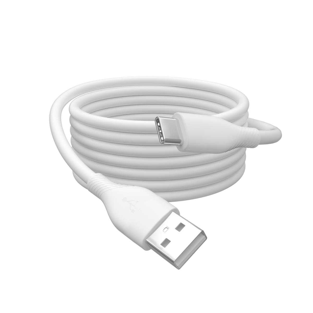 USB-C Silicone charging cable USB-A - USB-C USB 2.0 60W - 50cm White