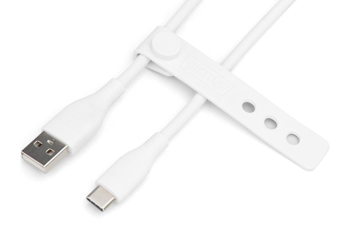 USB-C Silicone charging cable USB-A - USB-C USB 2.0 60W - 50cm White