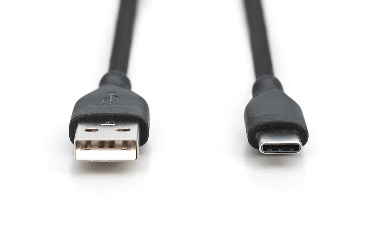 USB-C Silicone charging cable USB-A - USB-C USB 2.0 60W - 1m black