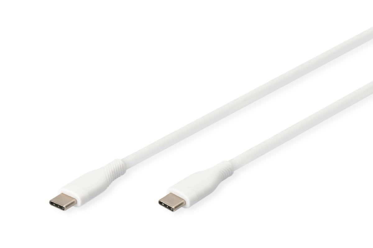 USB-C Silicone charging cable USB-C - USB-C USB 2.0 60W - 50cm White