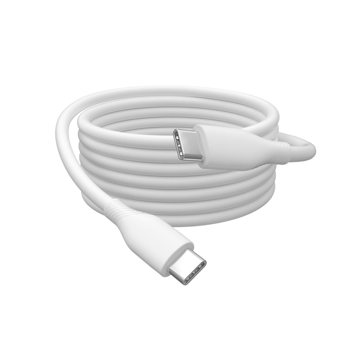 USB-C Silicone charging cable USB-C - USB-C USB 2.0 60W - 1m White