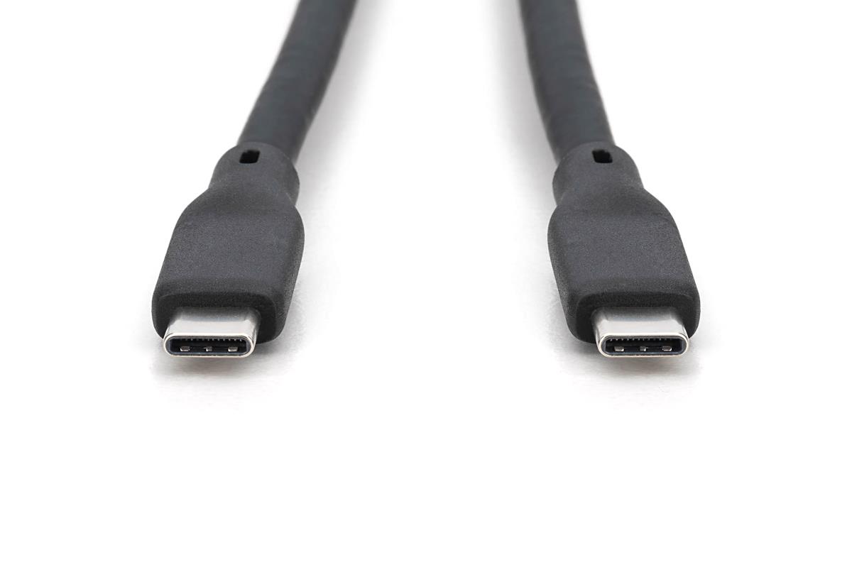 USB Silicone connection cable USB-C - USB-C USB 4.0 Gen2 20G 240W 8K - 2m black