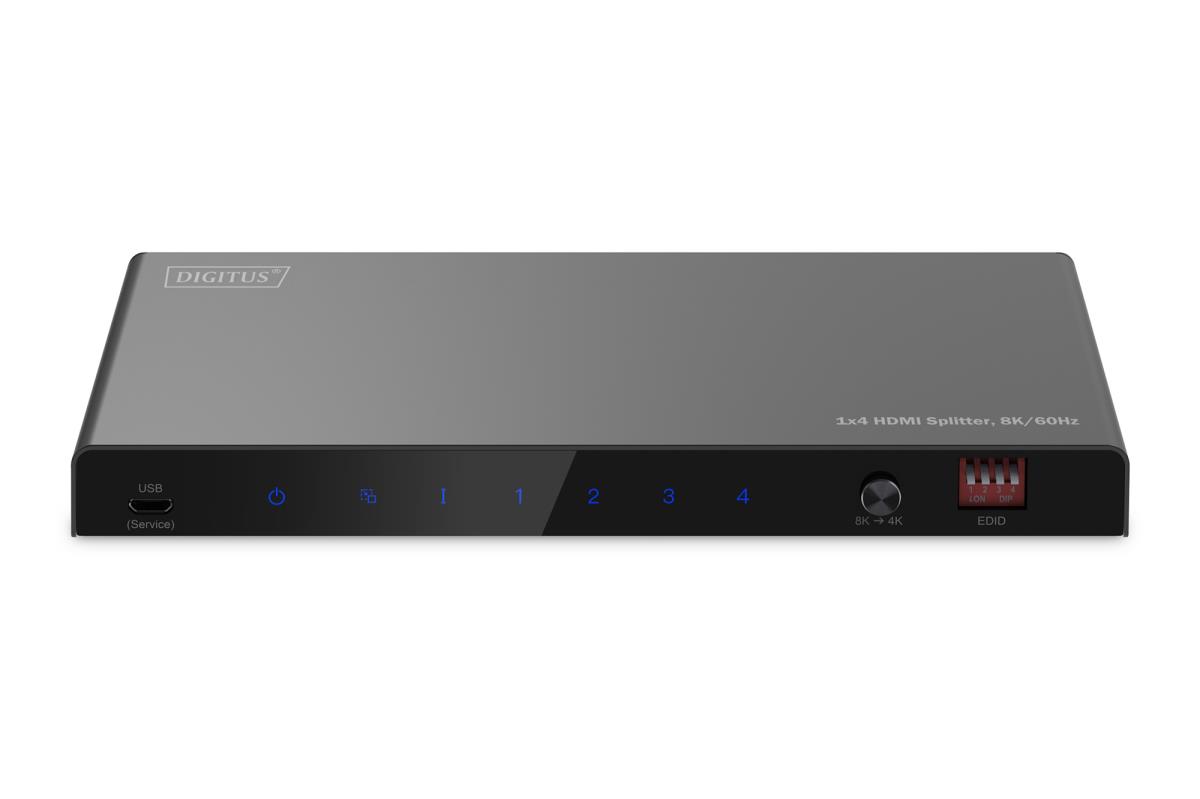 1x4 HDMI Splitter 8K/60Hz (4:4:4) Toslink Stereo EDID Control