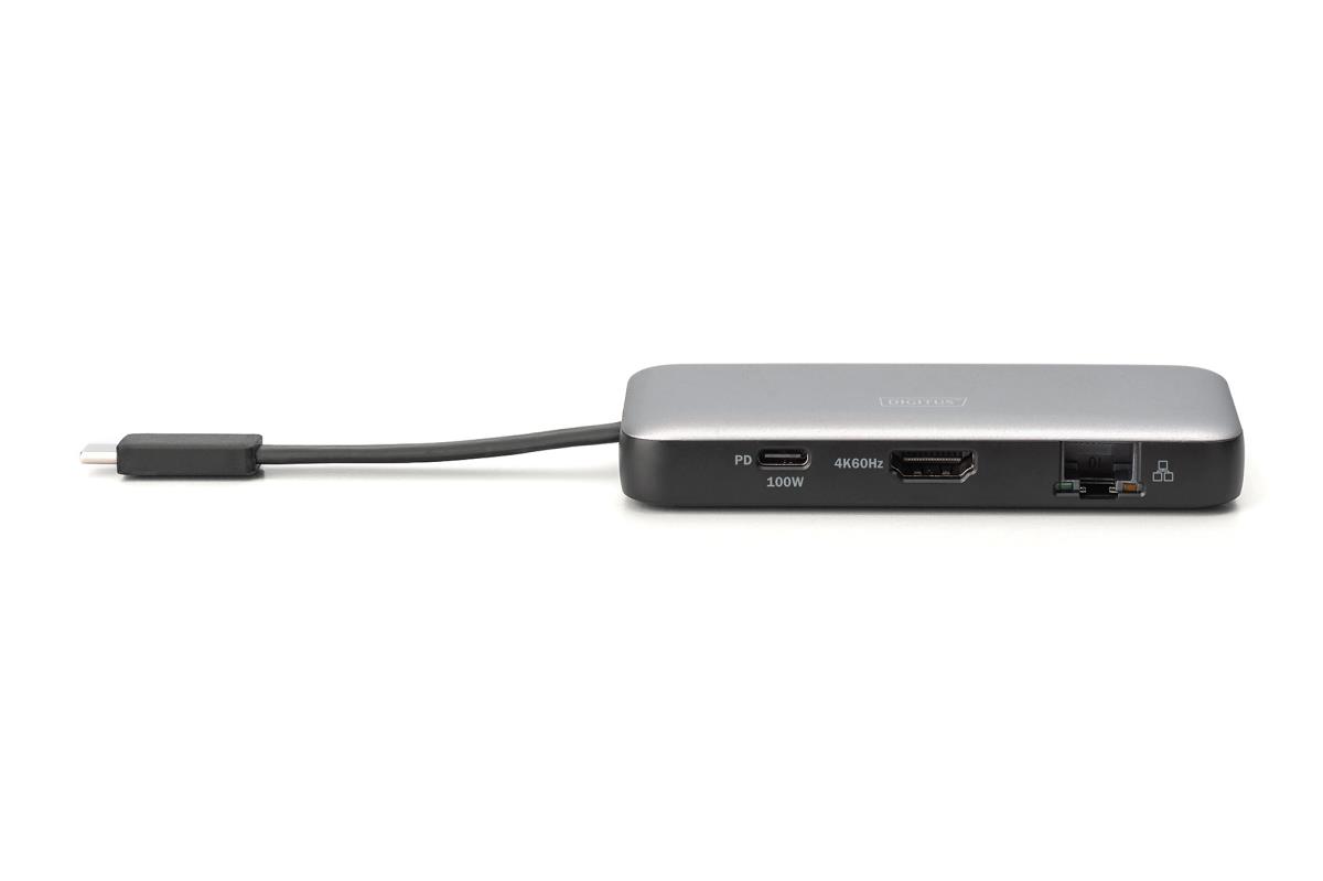 USB-C Travel Docking Station, 7-Port - HDMI / 2x USB-A 3.2 Gen 1 / GbE / SD / MicroSD - 100W USB-C Power Delivery