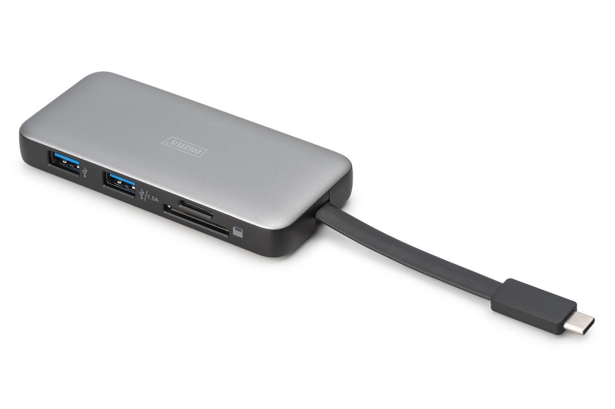 USB-C Travel Docking Station, 7-Port - HDMI / 2x USB-A 3.2 Gen 1 / GbE / SD / MicroSD - 100W USB-C Power Delivery