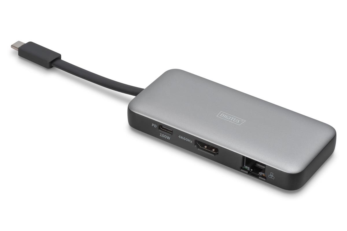 USB-C Travel Docking Station, 7-Port - HDMI / 2x USB-A 3.2 Gen 1 / GbE / SD / MicroSD - 100W USB-C Power Delivery