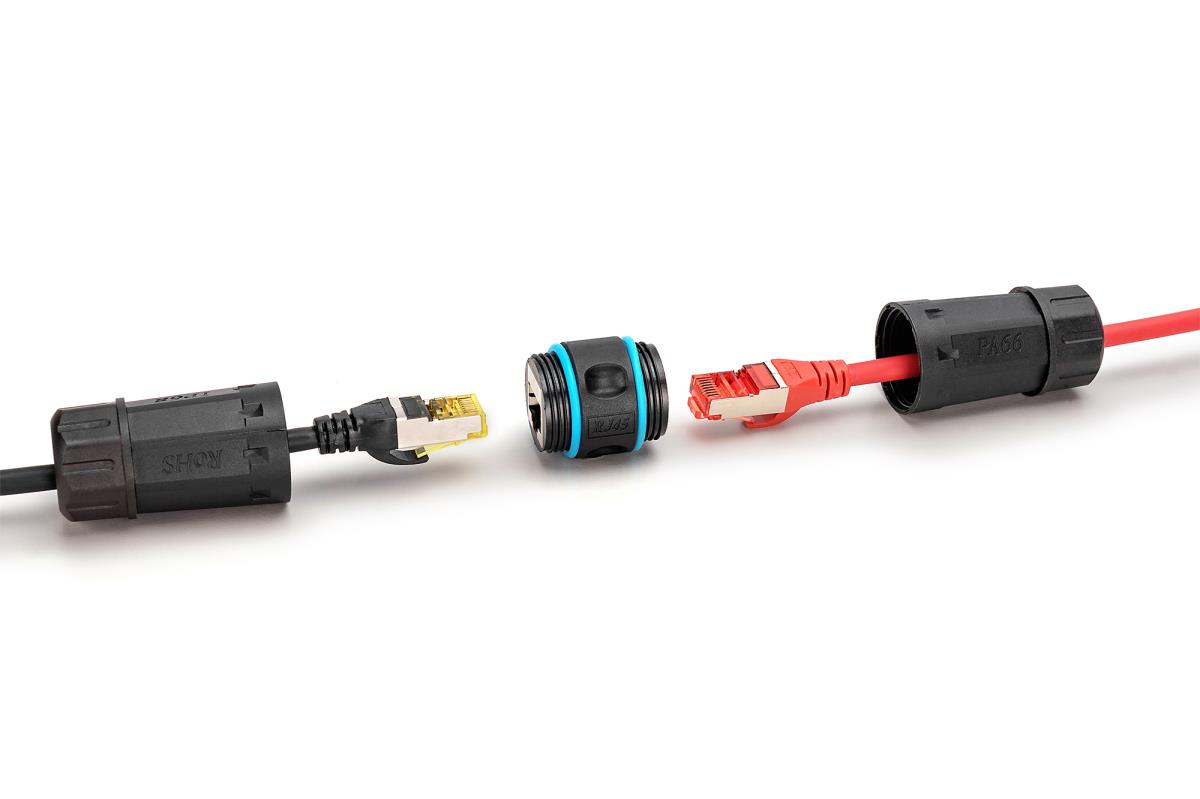 CAT6A Outdoor connector IP68 protection RJ45 to RJ45 connection