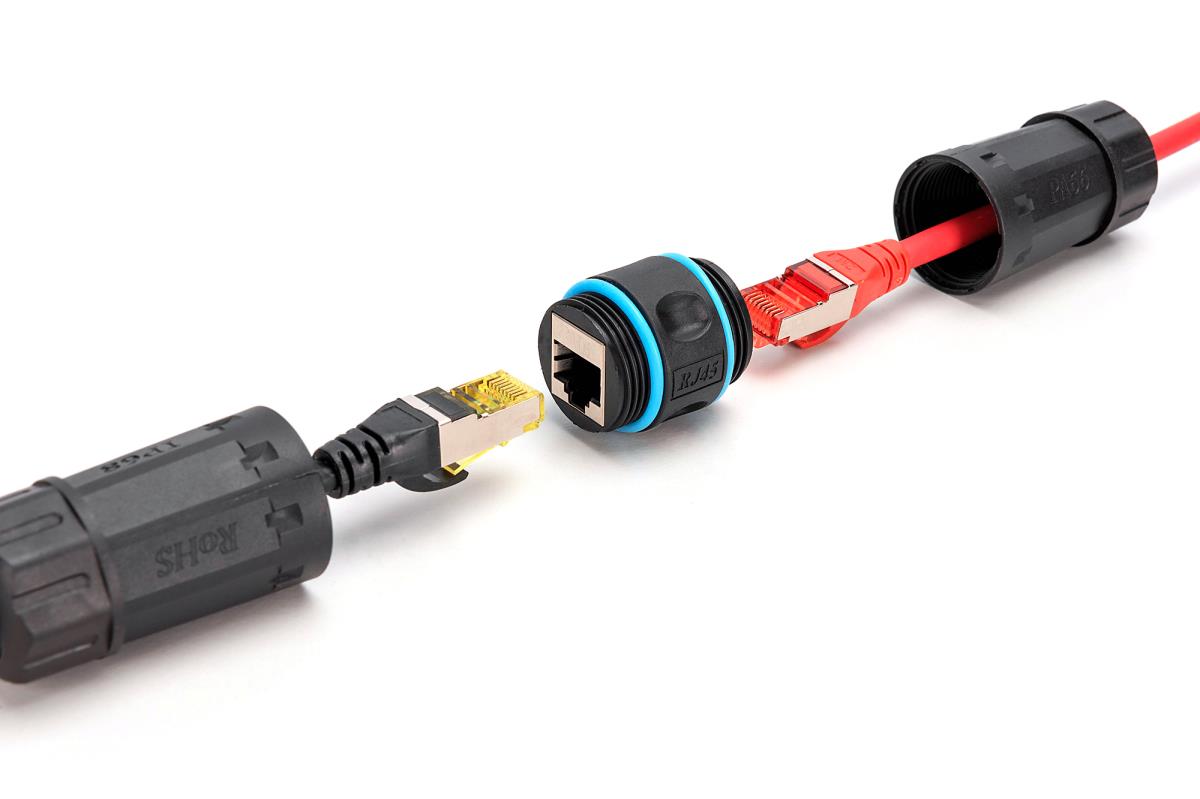 CAT6A Outdoor connector IP68 protection RJ45 to RJ45 connection