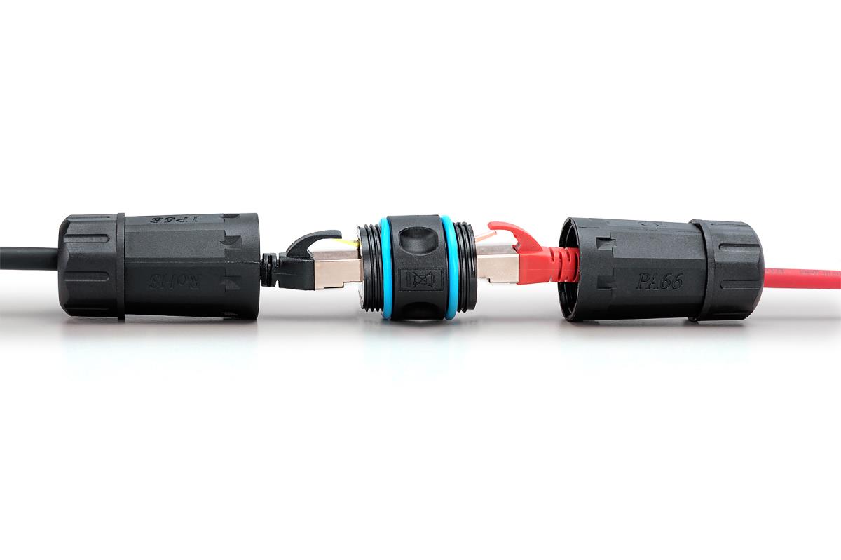 CAT6A Outdoor connector IP68 protection RJ45 to RJ45 connection
