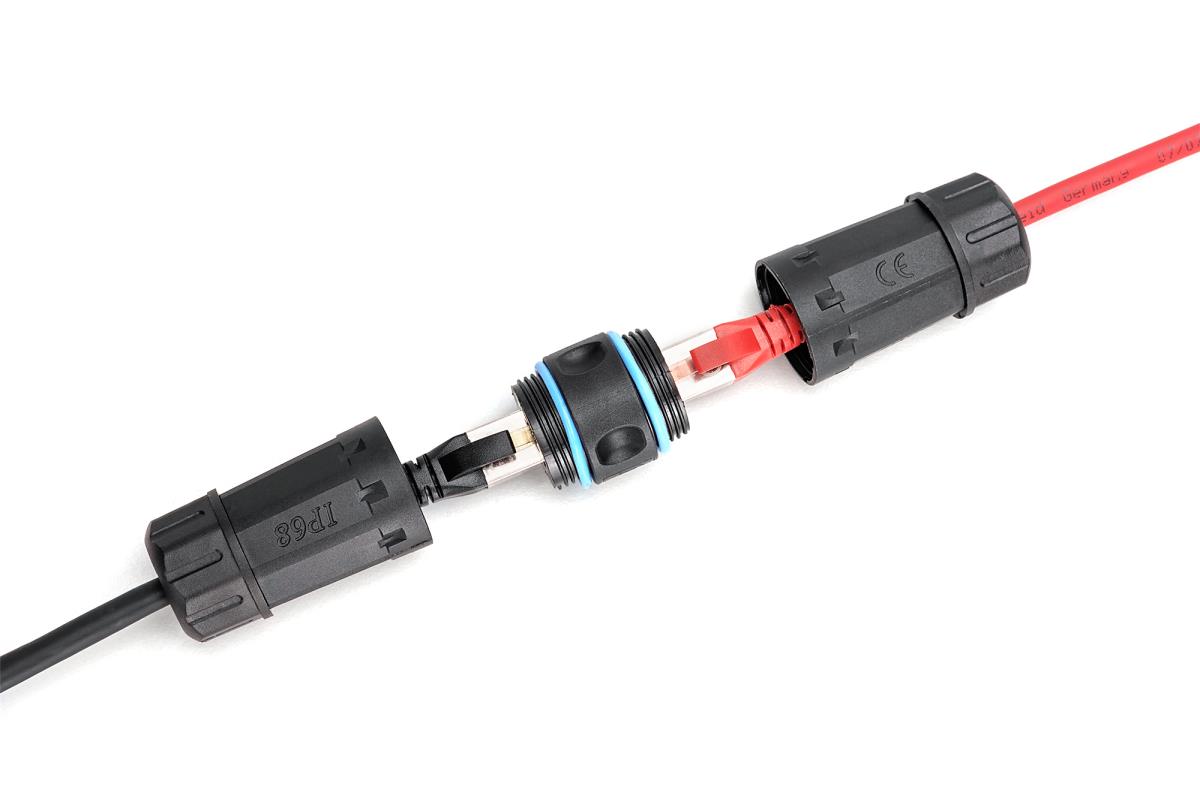 CAT6A Outdoor connector IP68 protection RJ45 to RJ45 connection
